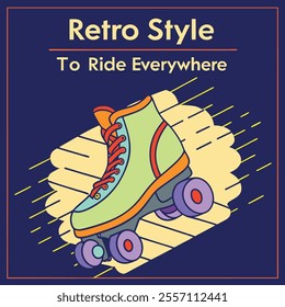 Retro Roller Skates Vintage T-Shirt Design