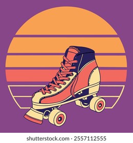 Retro Roller Skates Vintage T-Shirt Design