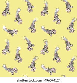retro rollers seamless pattern