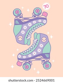 Retro Rolling Cutie Illustration for girly kids