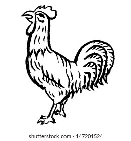Retro Rooster Illustration