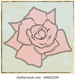 retro rose background, illustration in vector format