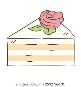 Retro Rose Decorated Buttercream Slice Cake