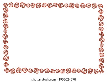 Retro rose floral pattern. Background vector illustration. Frame design.