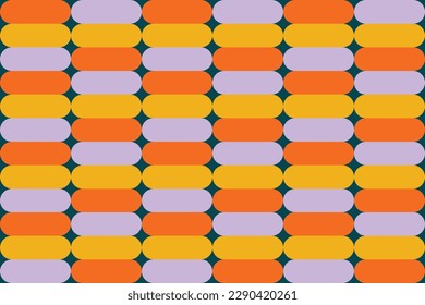 Vector de diseño retro de patrón retro redondo naranja y violeta
