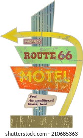 retro route sixty six Motel sign,vector illustration