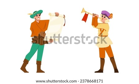 retro royal herald vector. ornate emblem, shield badge, template luxury retro royal herald character. people flat cartoon illustration