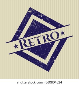 Retro rubber seal with grunge texture