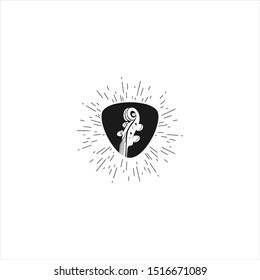 Retro and rustic Fiddle Cello bass Head vector music element