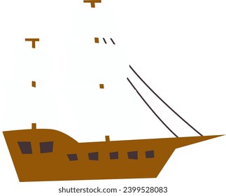 Retro Sailing Ship Vector Illustration