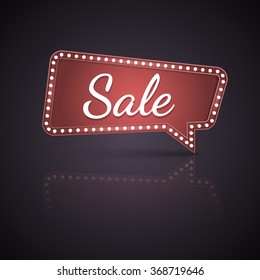 Retro sale banner. Vector