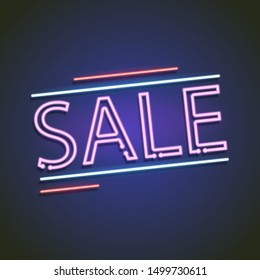 Retro Sale Neon Sign Isolated On Stock Vector (royalty Free) 1499730611 