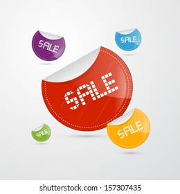 retro sale stickers set