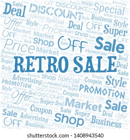 Retro Sale Word Cloud. Wordcloud Made With Text.