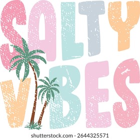 Retrô Salgado Vibes Verão Vibes Praia T-shirt Design