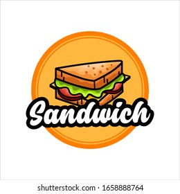 Retro Sandwich Logo Vector Illustration