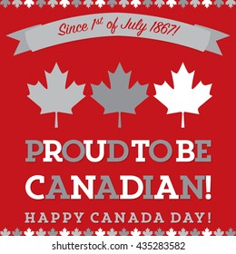 Retro sash Canada Day maple leaf card in vector format.