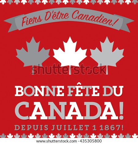 Retro sash Canada Day maple leaf card in vector format.Translation (top to bottom)   "Proud to be Canadian!" "Happy Canada Day" "Since July 1 1867!"