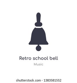 retro school bell outline icon. isolated line vector illustration from music collection. editable thin stroke retro school bell icon on white background