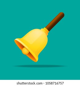 Retro school bell vector illustration.
