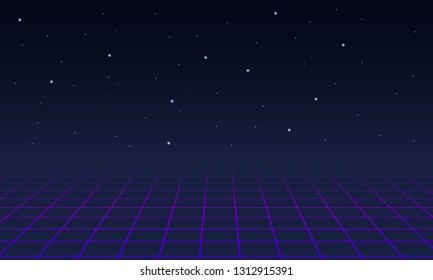 Retro Sci-Fi Background 80s. Retro futuristic background for design banners, posters, covers. Vector background template.