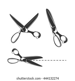 retro scissors on a white background - vector illustration