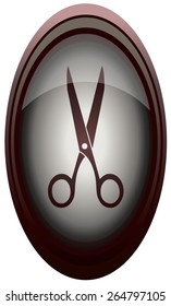 Retro Scissors Sign, Vector Illustration isolated on White Background. 