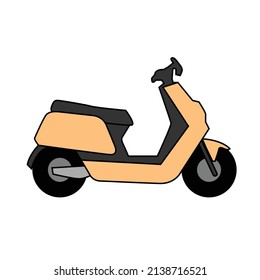 retro scooter bike side view vector design