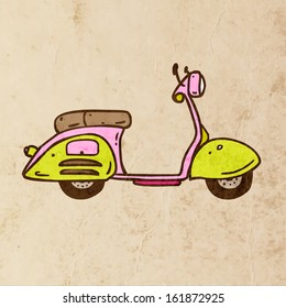 scooter clipart stock vectors images vector art shutterstock https www shutterstock com image vector retro scooter cute hand drawn vector 161872925