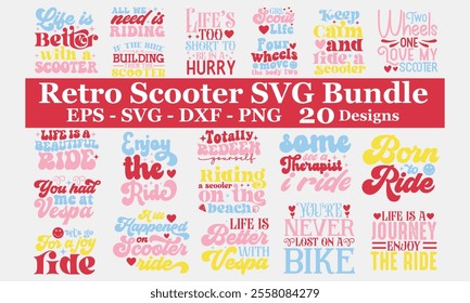 Retro, Scooter EPS Bundle, Retro Design, Single Design