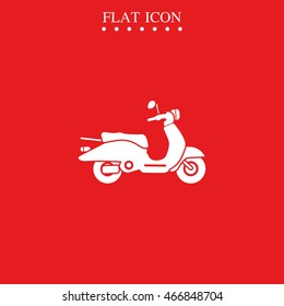 Retro scooter icon.