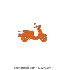 Retro scooter icon.