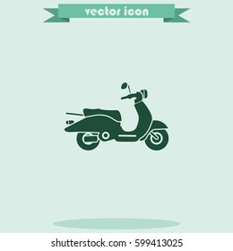 Retro scooter icon.