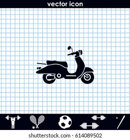 Retro scooter icon.