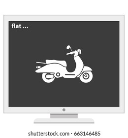 Retro scooter icon.