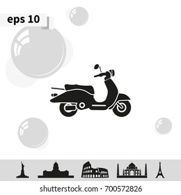 Retro scooter icon.
