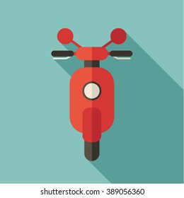 retro scooter icon illustration