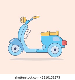 Retro Scooter Icon Vintage Charm in Icons Vector Style, Vespa with this retro scooter icon modern color.