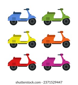 Retro scooter illustrated in vector on background