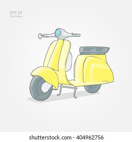 Retro-Scooter mit isoliertem Hintergrund