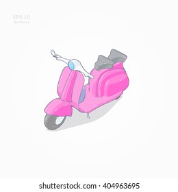 Retro Scooter - Isolated Background