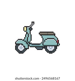 RETRO SCOOTER MOTOR PIXEL ART