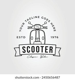 retro scooter motorcycle or motorbike logo vector illustration design