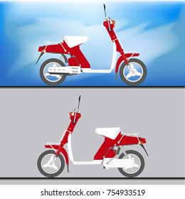 
retro scooter for prints, postcards, posters and banners