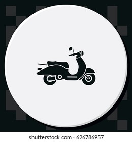 Retro Scooter, Vektorsymbol.