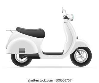 retro scooter vector illustration isolated on white background