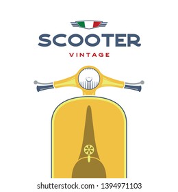 Retro scooter vector image. Vintage moped - a popular vehicle in the cities of Italy