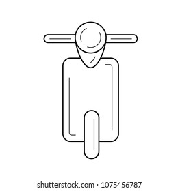 Retro scooter vector line icon isolated on white background. Retro scooter line icon for infographic, website or app. Icon designed on a grid system.
