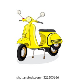 Retro Scooter. Vintage style. Vector illustration