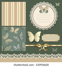 Retro scrapbook design elements